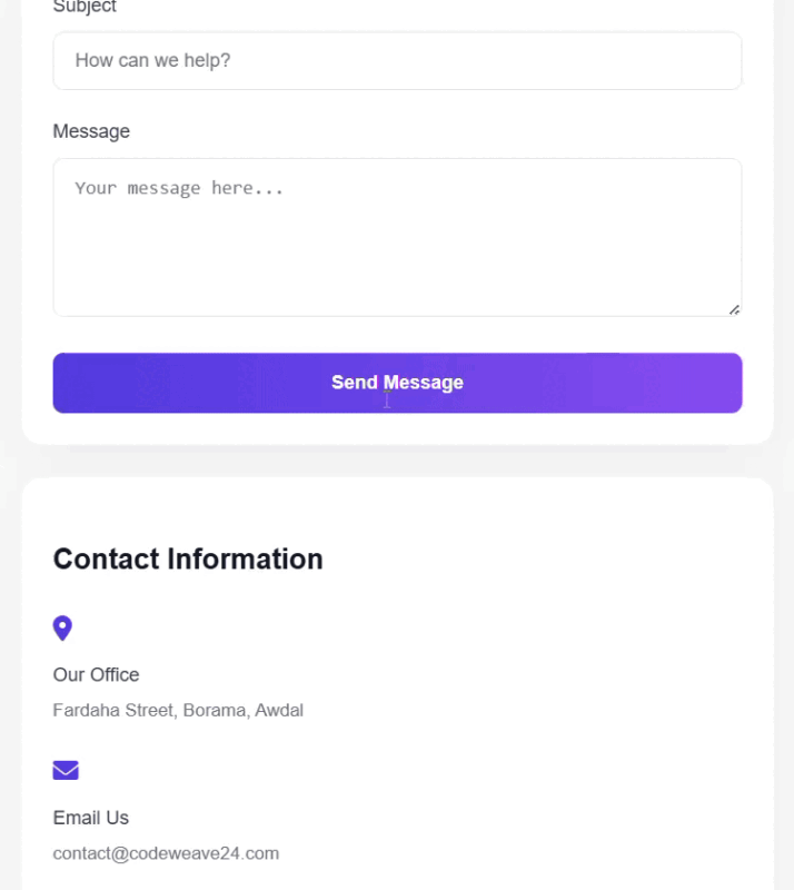 Contactpage Contact